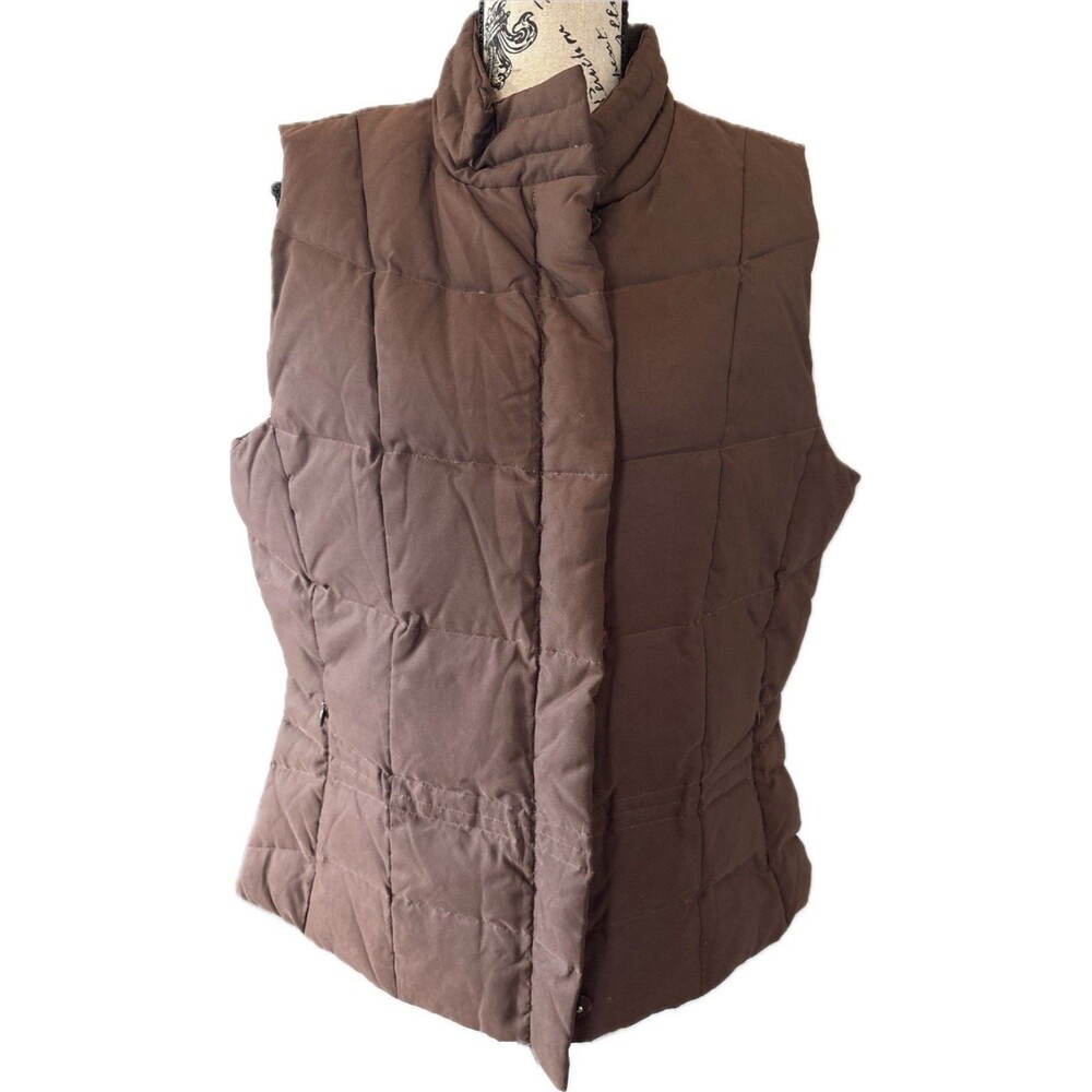 Lilly Pulitzer Down Puffer Vest Women's Size XL Tan Brown Floral Interior Warm